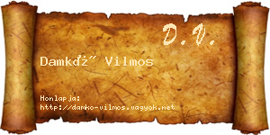 Damkó Vilmos névjegykártya