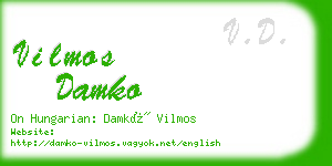 vilmos damko business card